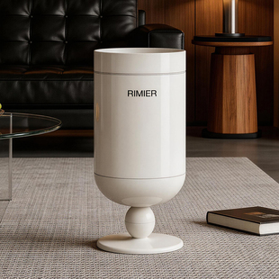 垃圾桶家用2026新款 客厅高颜值轻奢垃圾筒高脚酒杯大容量无盖纸篓