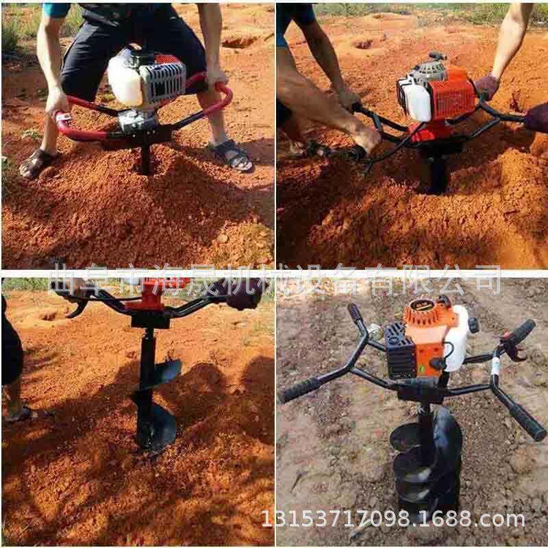 FQS园地钻打农孔机图片大功率汽肥油施打桩机用林螺旋钻土挖坑机