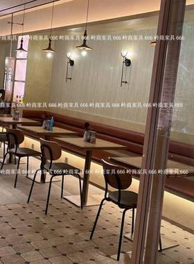 椅NIG工业风餐厅小吃小店实木桌组合甜烘焙店美式餐桌网红酒品馆