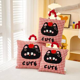 合手提全棉四季两夏被车载二一折叠多两用卡通抱枕被靠纯棉垫244