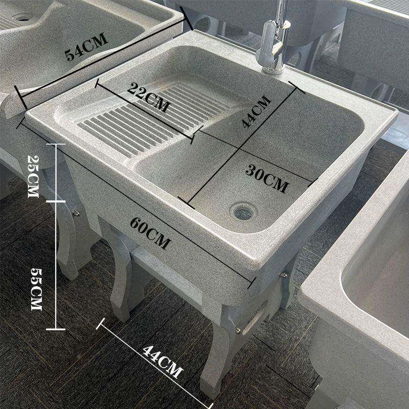 大理石衣池带搓衣板洗英石石一体洗衣服水池室内加外646高洗衣池