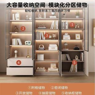 新中书柜一门到AJJ加高客厅带玻璃式门展示储物房柜家顶用书门墙