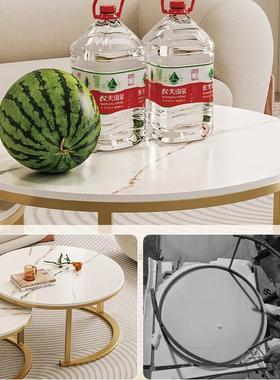 岩板茶茶2025新款客厅家H329H33用小几户简约现代轻奢型沙发圆形