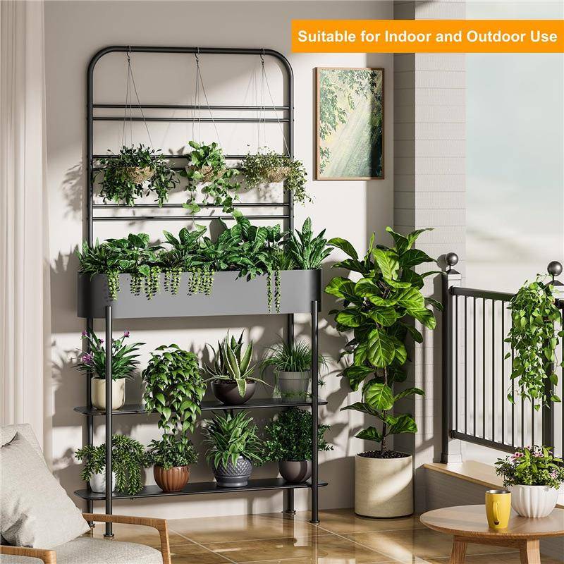 物花爬藤架花盆户外阳台庭院室外园园艺花园架攀PHK爬植支架花床