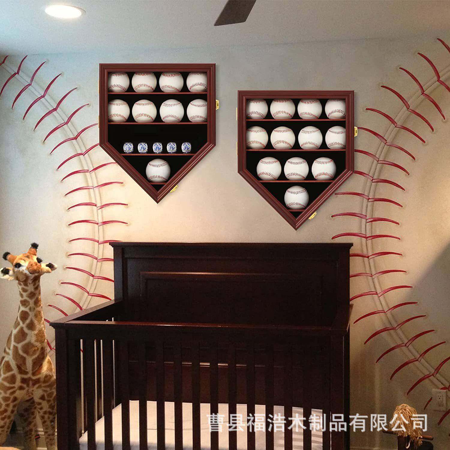 木质棒收纳盒壁挂式球棒整收理盒木收纳盒制棒球展示盒球棍球藏盒