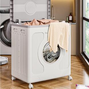 家用衣收纳箱防脏尘防水带轮大容量浴室衣服滑8885收纳桶物玩具储