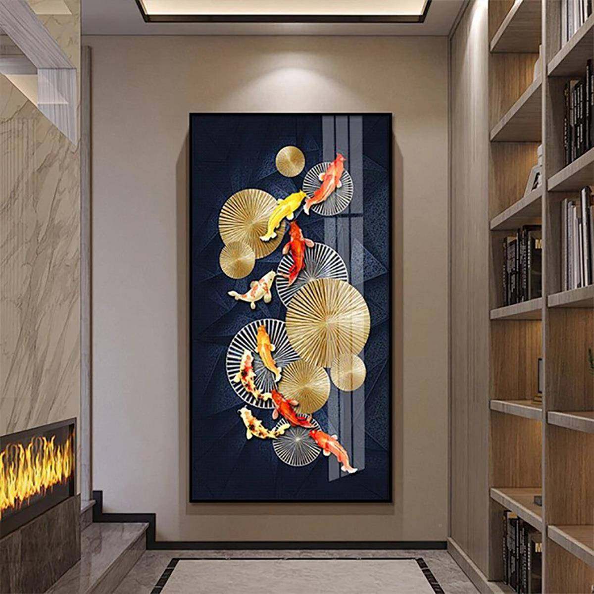 L档WUC轻奢现代装饰画客走廊玄关画带遥控ED灯光画家装挂画厅壁高