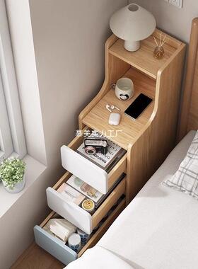 小型床头你柜简约28245现代夹缝极收纳窄柜用卧室置物架家迷简易