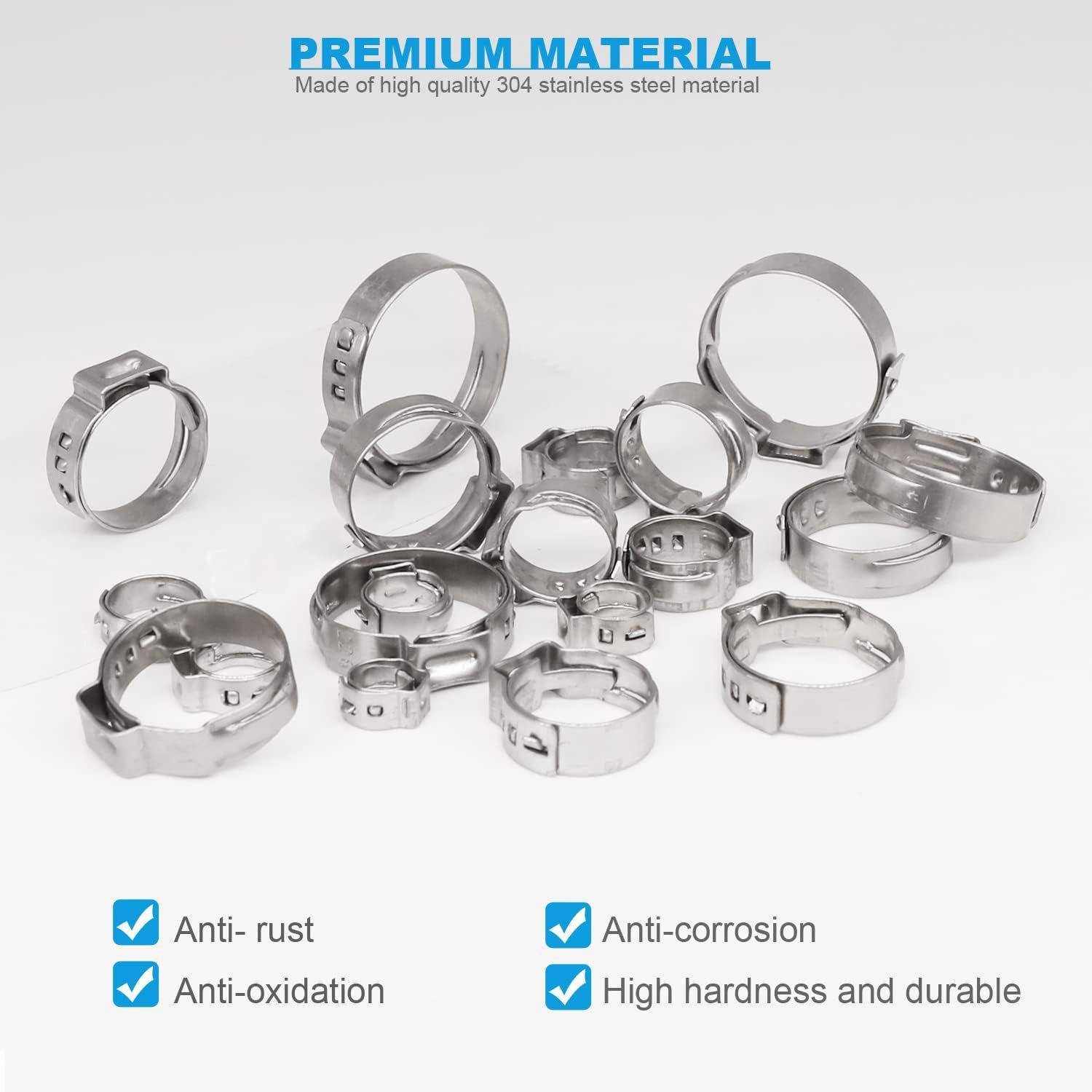 跨境53汽0PCS盒4装30不锈钢WMA单耳无卡箍车管道配级件紧固管夹