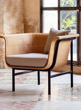 户外藤编沙发茶庭院藤椅子几组合售部楼SF-3080T阳东南亚民宿藤沙