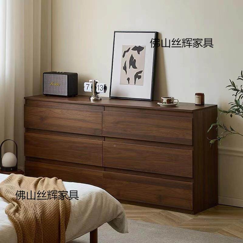 柜复古斗六斗柜抽屉柜五风斗柜桃卧室床尾收纳柜胡木色收纳柜332