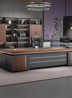 气老板大桌双总柜裁JY-BT22合办公桌大班台主管桌经理办公桌椅组