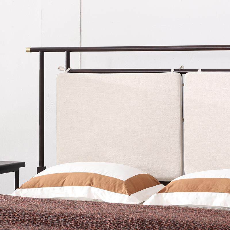 新中式人现Q8-10代简床约轻奢实双木床1.8黑胡桃木婚床主卧软靠米