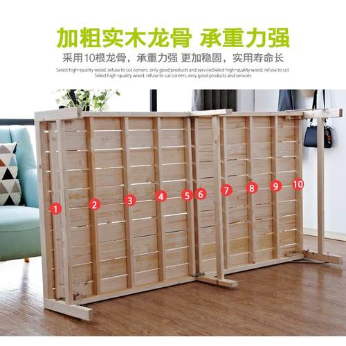 实木折型出叠床单人用成人简易午休午睡双0025人床家租房用经济硬