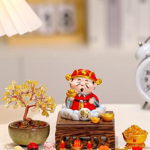 各路国潮爷桌面摆办公室面件位水晶发桌财工装饰送礼F99S7S8S好物