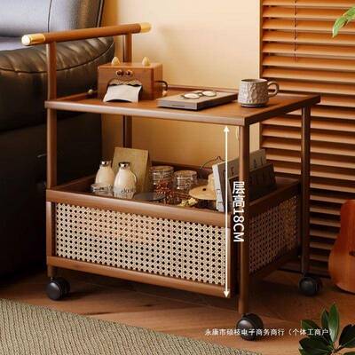 可移动沙发几客家用茶几古边风KFG小推厅车非实木卧室床中头置物