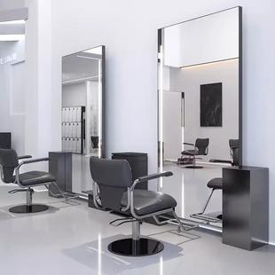 E美发店镜台网红简约剪发镜钢发理廊专用带 JT0LD灯不锈镜子发店