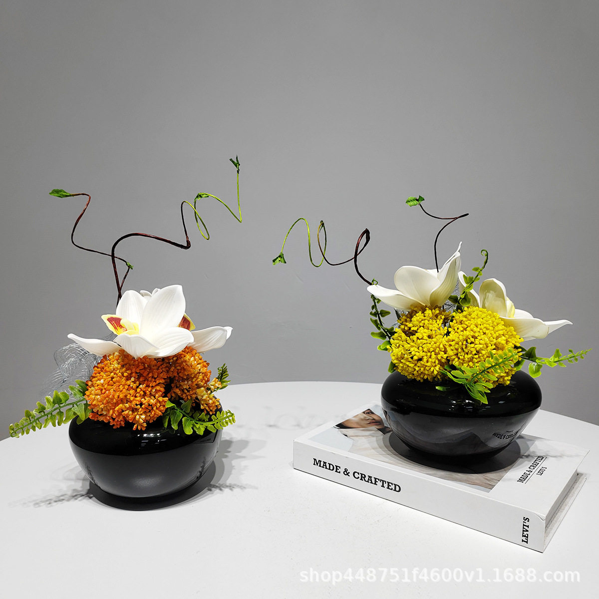 现代简约家居装饰品花艺仿真插花软装酒店售楼处样板间软装花摆件