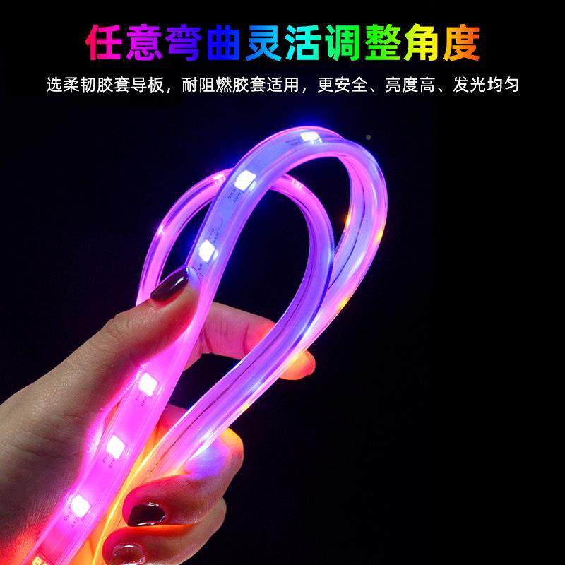 太阳能跑马灯带RGB七彩色户水工程专用le防d外YZO软变灯条太阳能