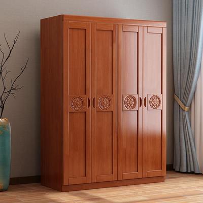 中经式实木衣柜卧JG-9069E室济型三五六门衣橱三开木质门简易挂四