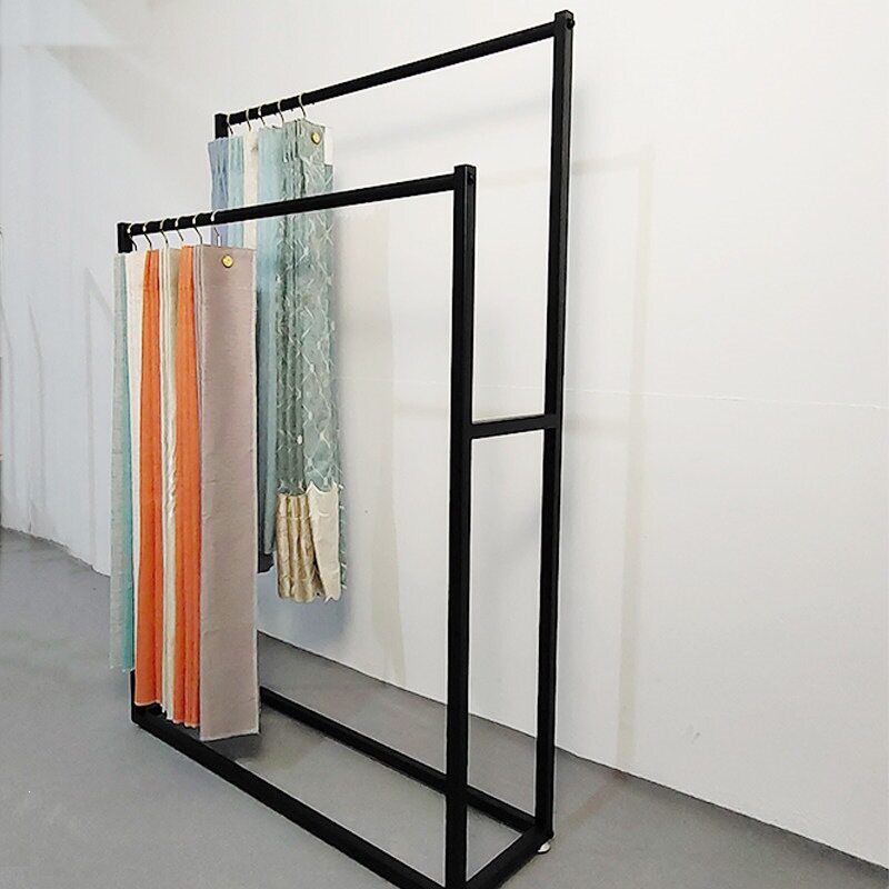 窗帘吊卡展示架可移动可推拉家纺布料面料皮革样品展会展示陈列架
