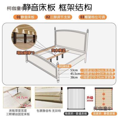 床胡桃木实木床全实MFR木双人床1床米5老人新中式式床1米8美中麦