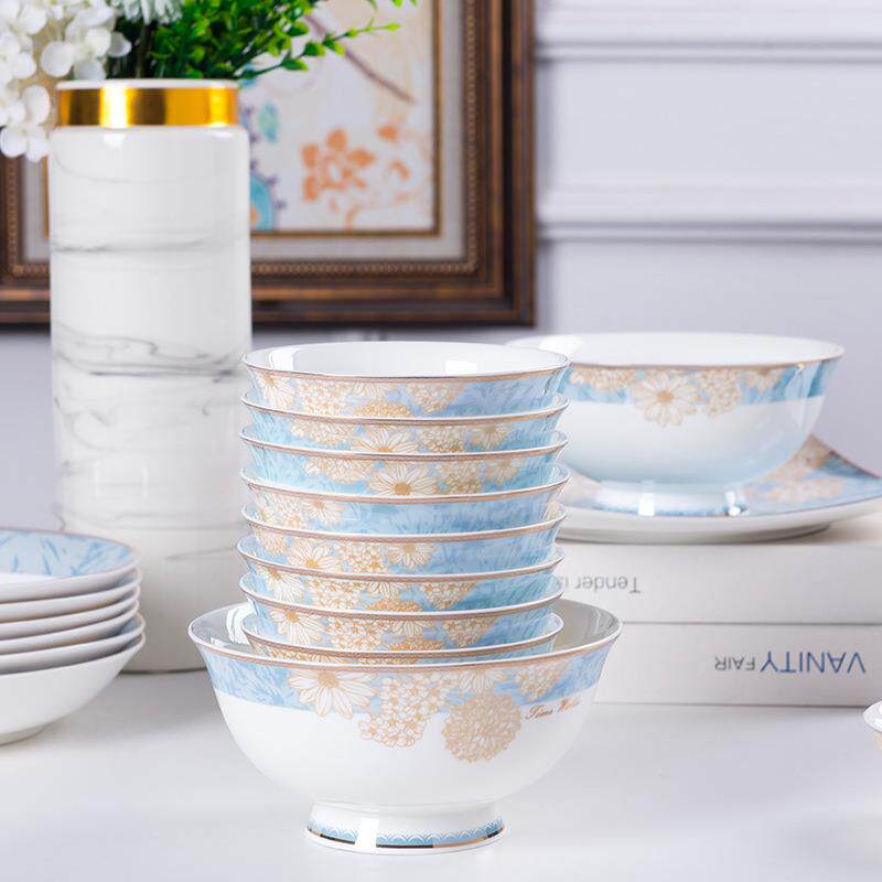 碗碟套装用餐具碗盘小吃饭勺子组合Z1204创意约骨瓷清新简韩家式