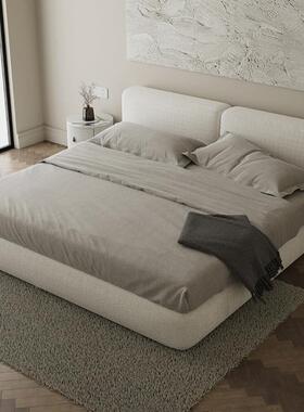 艺意式极简科技布布床现轻奢主代网TYL红泡芙卧榻榻米床齐边床