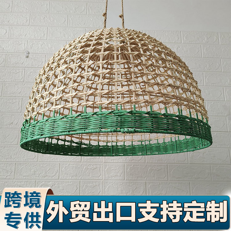 手工编织吊灯罩灯饰餐厅日式民宿藤艺灯罩北欧藤编工艺品灯罩批发