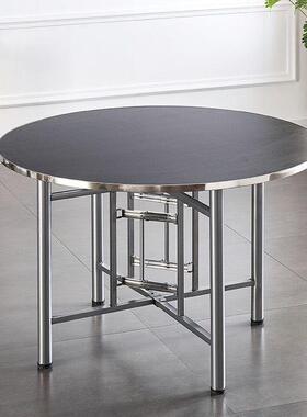 YHX乡村酒饭店餐桌玻璃转盘组家用桌大圆桌合架圆桌面折食堂叠桌