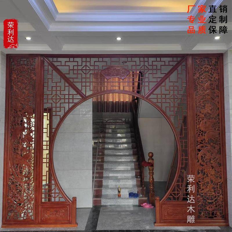A10月亮门拱门圆形洞道玄关隔断式餐厅地茶楼新中过屏风仿古落罩图片