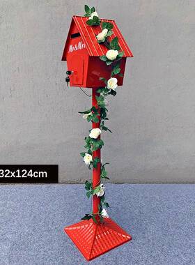 式乡村铁艺小屋创邮院箱装WY-1250饰摆件意幼儿园庭美工艺品网红