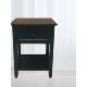 韩式 简约现实木床162头柜简易40c收m纳床边代柜经济型黑色角柜边