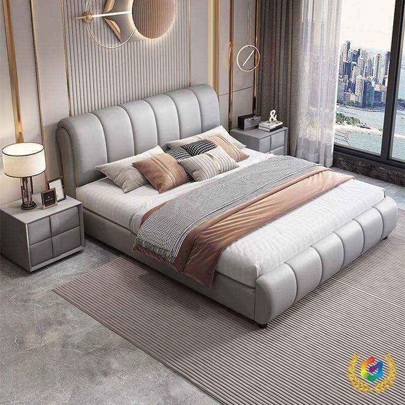 床现奢代约主卧简双人床1m.HFT8米意式轻主卧婚床1.5皮艺床