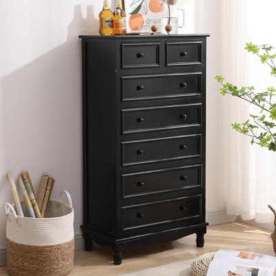 柜实美式简木收约纳储物靠墙小柜子卧室客厅抽屉985边柜置物柜斗