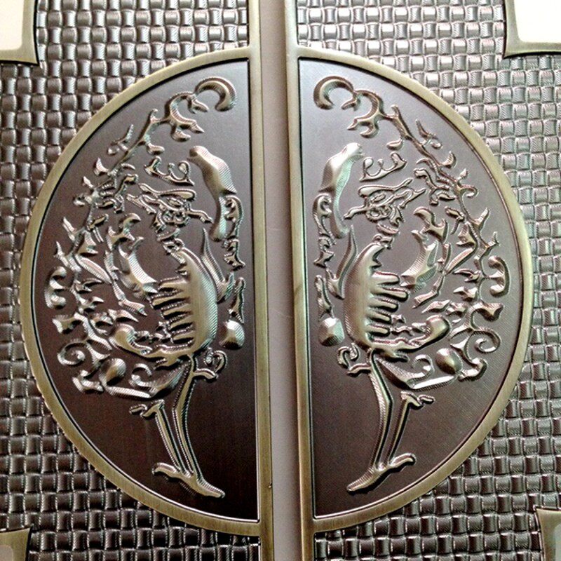 古铜雕刻大门拉手 中式仿古玻璃门拉手 木门把手 会所半圆形拉手