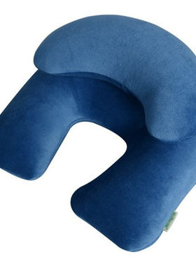 旅行用品出差旅游三宝天鹅绒双层子母充气枕头护颈U型飞机枕