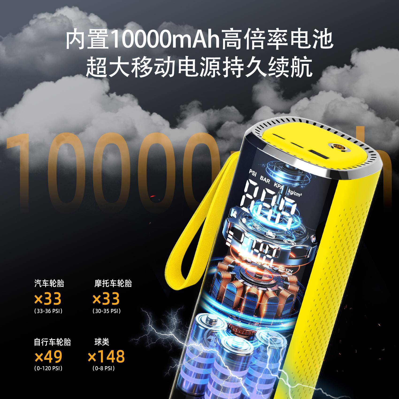 25缸车载轮无线27118充气泵便携式车用打气泵电动轿汽车充胎高压