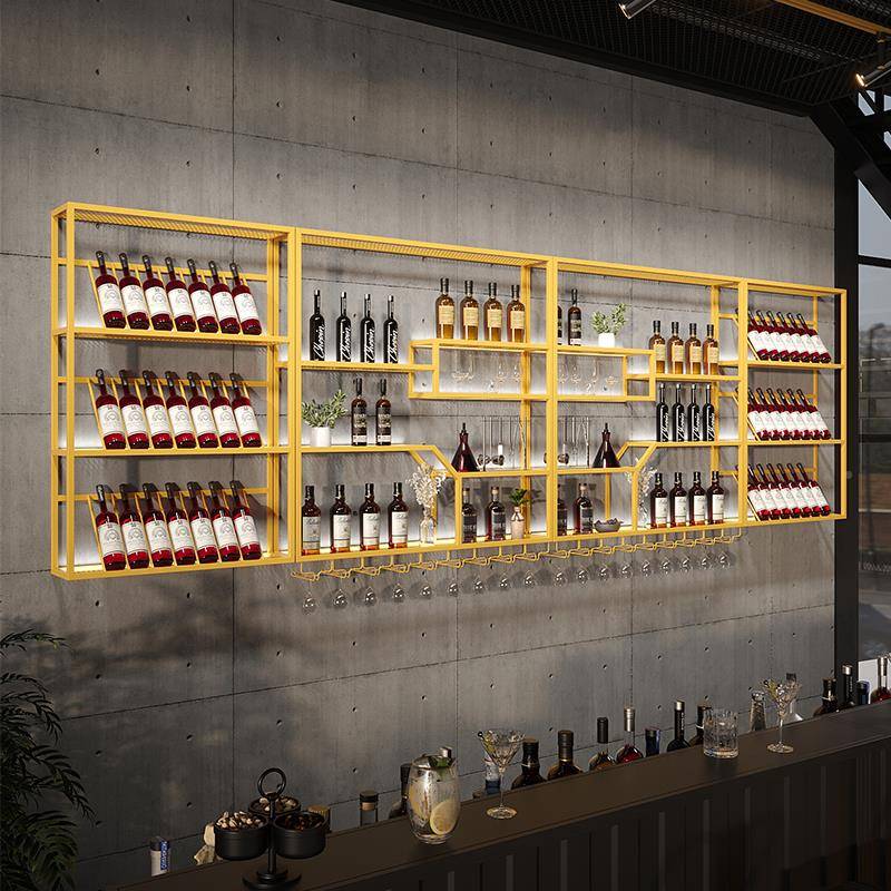 工业风酒架上置物架网示红创墙意展架酒吧清吧音ZW13乐餐厅墙收面
