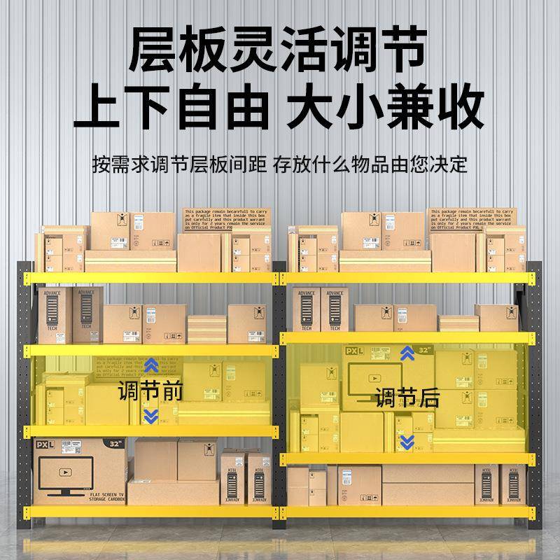 仓储架置架物仓库家用杂物1架二货三层.2米1.5米987多层小货架铁