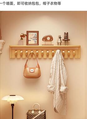 挂CEK衣架入户门上挂带板打孔壁上墙卧室创意玄键关实木钢琴墙挂