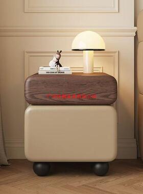 202新木款简NQX约奶油现代床边奢柜轻卧室实家用收5纳床头柜