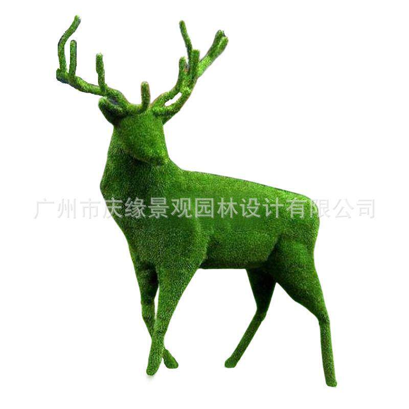 物仿真大型动绿雕园小鹿长颈鹿梅lj200鹿假草皮花铁艺摆件公花园