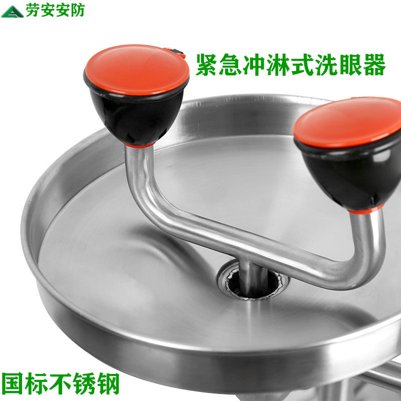 国标304不锈钢便携式冲淋洗眼腈洗眼器 应急带防尘盖复合式洗眼器