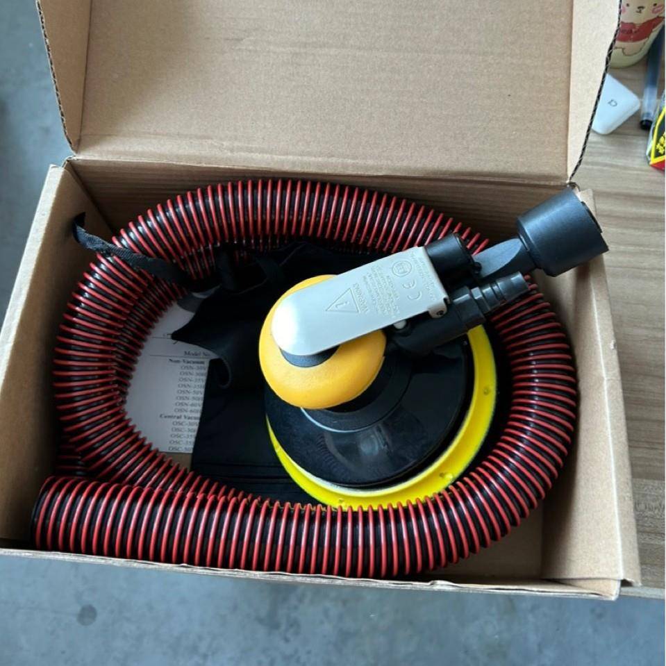 用6寸17孔15孔QGI通动气打磨机砂纸磨光机气磨自吸尘带集机尘管