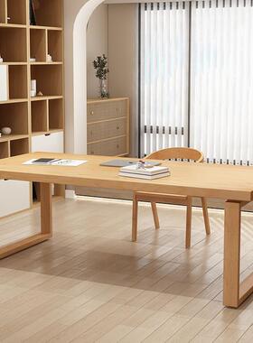 现代简约学公客厅实木电脑桌家用办写字大书桌工yw220510作台阅读习写字桌