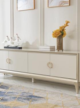 美式轻奢实客厅白色电视40781柜新中式现简约香卧室槟代色储物柜