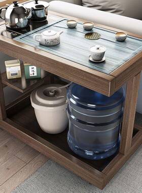 OAMb发e客厅沙边几茶e几可移动茶桌小型台阳茶台家用实木茶车烧水