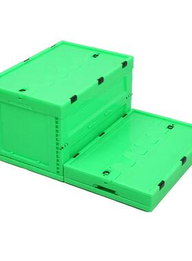 PP绿色带盖折叠箱60送0-40果蔬配配中心折叠周转箱连NCB锁折送叠