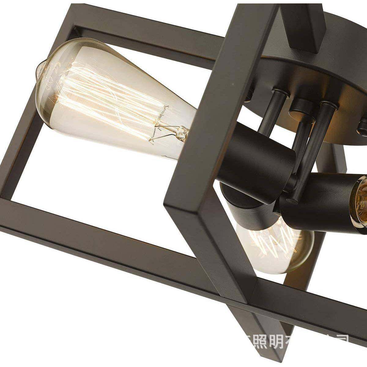美属式复18152古农舍工业矩形金框灯架具餐厅吊卧室客厅灯吸顶灯,家装灯饰光源,客厅吸顶灯,淘宝优惠券,粉丝福利购,淘宝优惠卷
